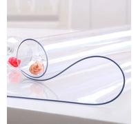 NECAUX Custom Multisize 1.5mm Thick Clear PVC Table Cover Protector - 23.6 x 48 Inch Water Resistant Plastic Rectangular Vinyl Non-Slip Desk Pad for Coffee Table/Writing Desk