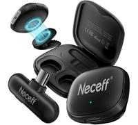 Neceff Wireless Lavalier Microphone for iPhone 15/16/17 & Android - USB-C Plug-and-Play, AI Noise Cancelling Lapel Mini Mic, 32H Battery, Magnetic Clip-On Mic, 48kHz/24Bit for Vlog, TikTok, YouTube
