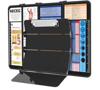 NECEG Foldable Nursing Clipboard,4 Layers Aluminum Clipboard with Nursing and Medical Edition Cheat Sheets Nursing Notepad for Students, Nurses, Doctors, Nursing Edition/Color Black