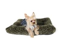 Necesitar Puppy Bed for Small Dogs Washable Ultra Soft Crate Bed for 22 inch Cages with Anti-Slip Cozy Soft Sleeping Pillow Up to 15 lbs Pets,22 x 13 Olive Green
