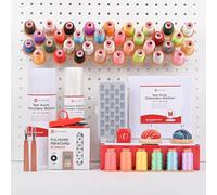 Necessary Embroidery Accessories Starter kit for Beginners Including Embroidery Thread,pre-Wound Bobbin Class L,Embroidery stabilizer,Needles and Replacement Bobbin case (Starter Kit B-Basic)