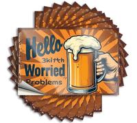 Necessities Hard Funny Sticker | Hello, 3kitth Worried Problems. Great for Double Decor(8X12CM)