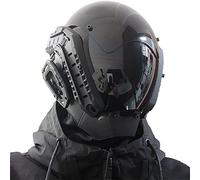 NECHARI Punk Gothic Helmet Mask Futuristic Techwear Sci Fi Gothic Mask Halloween Cosplay Halloween Party Music Accessories