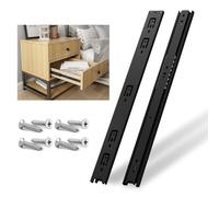 NECILO Black 550mm Residential Drawer Runner, 45kg Load Capacity Full Extension Ball Bearing, Replacement Slides for Kitchen, Home, Office Drawers, Side Mount, 1 Pair(2 Packs)