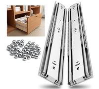 NECILO Heavy Duty Drawer Runner Without Lock, 500mm Silver 68kg Load Capacity Drawer Slides, Full Extension Ball Bearing, Suitable for Motorhome and Large Storage Cabinets, Side Mount, 1 pair(2 packs)