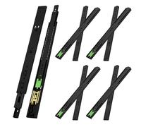 NECILO Push to Open Black 500mm Residential Drawer Runner, 45kg Load Capacity Full Extension Ball Bearing, Replacement Slides for Kitchen, Home, Office Drawers, Side Mount, 5Pairs(10 Packs)