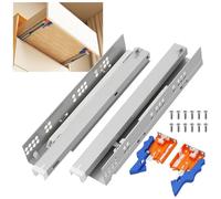 NECILO Push to Open Soft Close Undermount Drawer Runner, 450mm 78 Load Capacity Drawer Slides, Full Extension Concealed Bottom Mount Rails, Suitable for Kitchen & Cabinet, 1 Pair(2 Packs)