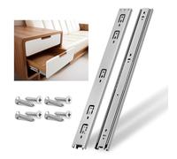 NECILO Silver 300mm Residential Drawer Runner, 45kg Load Capacity Full Extension Ball Bearing, Replacement Slides for Kitchen, Home, Office Drawers, Side Mount, 1 Pair(2 Packs)