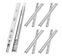 NECILO Silver 500mm Residential Drawer Runner, 45kg Load Capacity Full Extension Ball Bearing, Replacement Slides for Kitchen, Home, Office Drawers, Side Mount, 5 Pairs(10 Packs)
