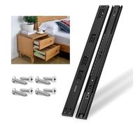 NECILO Soft Close Black 450mm Residential Drawer Runner, 45kg Load Capacity Soft Close Full Extension Ball Bearing, Replacement Slides for Kitchen, Home, Office Drawers, Side Mount, 1 Pair(2 Packs)
