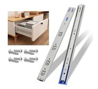 NECILO Soft Close Silver 500mm Residential Drawer Runner, 45kg Load Capacity Rust Proof and Waterproof Full Extension, Slides for Kitchen, Bathroom, Home, Office, Side Mount, 1 Pair(2 Packs)