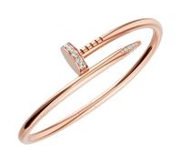 Necirhuk 18K Gold Silver Rose Gold Plated Couple Bracelet, Elegant Willow Stud Open Design Wristband, Fashionable Valentine's Day Jewelry Gift For Elegant Men Gold Nail Bracelet For Women, 17cm, Brass