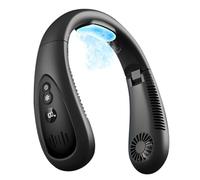 Neck Air Conditioner, Neck Fans Rechargeable with Semiconductor Cooling Airflow, Portable Neck Fan with 5000mAh Battery, 3 Speeds, LED Display, Wearable Fan for Outdoor Travel & Indoor Use