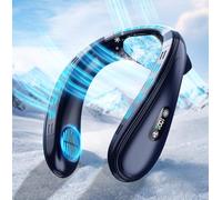 Neck Air Conditioner with Large Cooling Plate, Portable Neck Fan 6000mAh Personal Cooling Travel Fan with Back Air Outlet & LCD Display, Rechargeable 3D Neck Cooler, 3 Speeds/Refrigeration for Outdoor