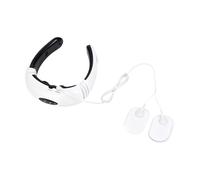 Neck and Back Massager - 6-Mode Rechargeable Cordless Muscle Stimulator, with 2 Pad Massage for Back, Body Feet Home Women Men Birthday Shoulder, Portable TENS EMS Unit, White | for Shoulder
