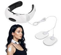 Neck and Body Massager, Portable TENS EMS Neck and Shoulder Massager Wireless Muscle Stimulator Patch Ergonomic Reusable Pads for Neck Pain Relief at Home Office and Travel