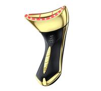 Neck and Face Sculptor with 7-in-1 Led for Skin Care,Water Resistant True Beauty Glow Facial Massager (Black-Gold)