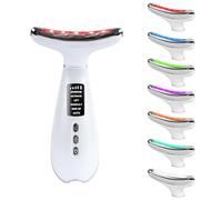 Neck and Facial Massager with 7 LED Lights, 42°C EMS Microcurrent, 6 Modes 4 Intensities, Personal Care Device for Face and Body, Facial, Eye, and Neck Massage Functions