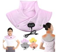 Neck and Shoulder Heating Pad,Portable USB Heating Pad with Auto-Off Timers,Electric Heating Pad with 3 Temp & Massage Settings (Purple)