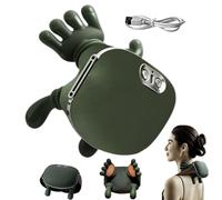 Neck and Shoulder Massager, 4D Bionic Hand Design Heated Massager Master, Rechargeable Neck Massagers with 2 Mode Heat and Fingers, Deep Tissue Relax Device, Electric Massage(Green)