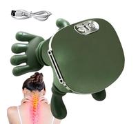 Neck and Shoulder Massager, Back Massager with Heat, 3 Levels & 2 Temperature, Portable ShiatsuBack Massage Hand-Shaped Deep Tissue 4D KneadingMassager for painreliefss and Muscle Relax