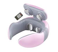 Neck and Shoulder Massager with Remote Control, Intelligent Cervical Vertebra Massager with Heating, 4D Cordless Massage Machine for Pain Relief, Gifts for Men Women Dad Mom Husband Wife (Pink)