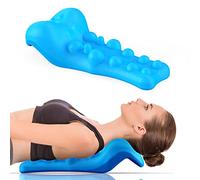 Neck and Shoulder Relaxer with Upper Back Massage Point, Cervical Traction Device Neck Stretcher for TMJ Pain Relief and Cervical Spine Alignment Chiropractic Pillow (Blue)