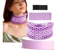 Neck Brace for Neck Pain and Support, Adjustable Soft Cervical Collar for Sleeping Breathable Honeycomb Silicone Neck Support Brace Wrap Keep Vertebrae Stable & Cervical Spine Pressure Relief (Purple)
