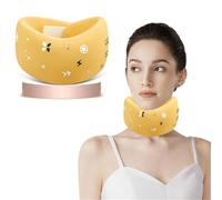 Neck Brace, Soft Memory Foam Cervical Collar Universal Neck Support Brace for Sleeping, Portable Neck Traction Equipment Forward Head Neck Posture Corrector for Women Men Spine Pressure (Yellow)