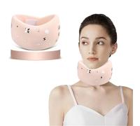 Neck Brace, Soft Memory Foam Cervical Collar Universal Neck Support Brace for Sleeping, Portable Neck Traction Equipment Forward Head Neck Posture Corrector for Women Men Spine Pressure (Pink)