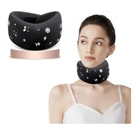 Neck Brace, Soft Memory Foam Cervical Collar Universal Neck Support Brace for Sleeping, Portable Neck Traction Equipment Forward Head Neck Posture Corrector for Women Men Spine Pressure (Black)