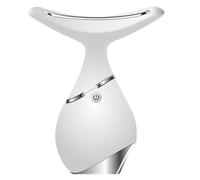 Neck Care Beauty Instrument Three Modes USB Rechargeable Wrinkle Massager | White ABS Design, Light Waves, Warm Sound Massage, Temperature Sensor, Ergonomic Shape for Facial Skin and Neck