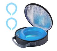 Neck Cooler Ice Ring with Insulated Bag. Wearable Head Shoulder Cooling Tube for Hot Weather, Gel Ice Collar for Outdoor Workers, Sports. Reusable Cool Wraps, Mixed Colors (Double Blue)