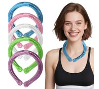 Neck Cooler Wrap, Cooling Ring for the Neck, Neck Cooler for Against Heat in Summer, Neck Cooling Hose for Outdoor Workers, Sports, Freezing Below 18 °C (Pink)