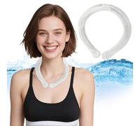Neck Cooler Wrap, Cooling Ring for the Neck, Neck Cooler for Against Heat in Summer, Neck Cooling Hose for Outdoor Workers, Sports, Freezing Below 18 °C (White)