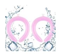 Neck Cooling Ring, 2pcs Reusable Neck Cooler, Wearable Necks Cooling Tube, Phase Change CoolingNeck Wrap with Instant Thermal Relief & Ergonomic, for Outdoor Sports Women Men Travel Office (Pink)