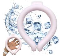 Neck Cooling Tube, Reusable Wearable Cooling Neck Wraps for Summer Heat, Cooling Starts at 28°C, Relief for Hot Flashes and Fever Smart ice Neckband for All Sports Outdoor Activities, (Pink/M)