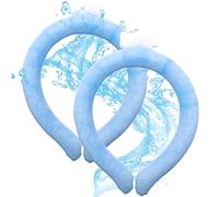 Neck Cooling Tube, Reusable Wearable Cooling Neck Wraps for Summer Heat, Cooling Starts at 28°C, Relief for Hot Flashes and Fever Smart ice Neckband for All Sports Outdoor Activities, (2 Blue, M)