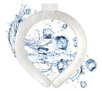 Neck Cooling Tube, Reusable Wearable Cooling Neck Wraps for Summer Heat, Cooling Starts at 28°C, Relief for Hot Flashes and Fever Smart ice Neckband for All Sports Outdoor Activities, (White)