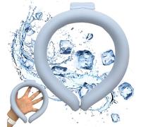 Neck Cooling Tube, Reusable Wearable Cooling Neck Wraps for Summer Heat, Cooling Starts at 28°C, Relief for Hot Flashes and Fever Smart ice Neckband for All Sports Outdoor Activities, (Blue/L)