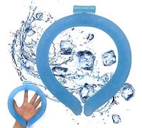 Neck Cooling Tube, Reusable Wearable Cooling Neck Wraps for Summer Heat, Cooling Starts at 28°C, Relief for Hot Flashes and Fever Smart ice Neckband for All Sports Outdoor Activities, (Blue, L)