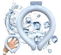 Neck Cooling Tube, Reusable Wearable Cooling Neck Wraps for Summer Heat, Cooling Starts at 28°C, Relief for Hot Flashes and Fever Smart ice Neckband for All Sports Outdoor Activities, (Blue/M)