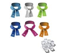 Neck Cooling Wrap, Flexible Cooling Neck Wrap, Ice Cool Microfibre Towel, Wearable Water-Activated, Neck Cooler Scarf for Head Wrists Ankles Gardening Adventures Hiking Camping Running (6Pc)