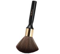 Neck Duster Brush, Professional Salon Hair Sweeping Brush, High Density Soft Wool with Solid Wood Handle for Barber Shop and Home Use, Easy Clean Hairdressing Access (Black)