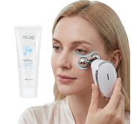 Neck Eye Massager 5-in-1 Tens Microcurrent Face Roller & 200ml Conductive Gel with Vibration Women Lifting Tightening for Wrinkles Double Chin Skin Care Portable Beauty Device Home Use Elitzia ETKS186