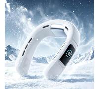 Neck Fan, 16° Superconductor Cooling, 100 Levels Airflow Control, Noise Reduction, Rechargeable USB Battery with 6000 mAh, for Office, Coming to Work, Travel and Outdoor (White)