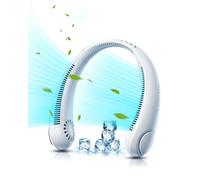 Neck Fan, Portable Neck Fan USB Rechargeable, Hands Free Bladeless Personal Fan with 360°Cooling Airflow, 3 Wind Speed for Home Office Travel Sports Outdoor Summer