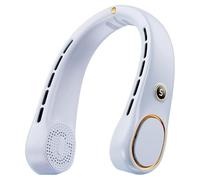 Neck Fan, Portable Neck Fan with 5 Speeds & LED Display, 3000mAh USB Rechargeable Bladeless Hanging Fan, Hands-Free Silent Personal Cooler for Men Women, Wearable Cooling Fan for Outdoor (White)