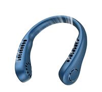 Neck Fan, Portable Neck Fans Rechargeable, 5 Speeds USB Personal Bladeless Fan 3000mAh Battery, Wearable Hands-Free Cooling Fan for Men & Women, Leafless Hanging Mini Fans for Outdoor Travel (Blue+)
