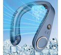 Neck Fan with Cooling Plate-5500Mah Neck Fans for Women Rechargeable,Best Quiet Portable Bladess Hanging Neck Air Conditioner,Personal Cold Usb Wear Round Head Fan for Neck Cooler,Men Kids Body Ac